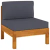 Vidaxl Middle Sofa With Dark Gray Cushions Solid Acacia Wood 0647