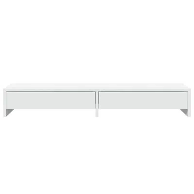 Vidaxl Monitor Stand With Drawers Engineered Wood In White