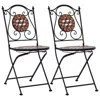 Vidaxl Mosaic Bistro Chairs 2 Pcs Brown Ceramic, 46714
