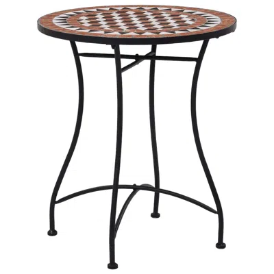 Vidaxl Mosaic Bistro Table Brown 23.6" Ceramic, 46713 In Black
