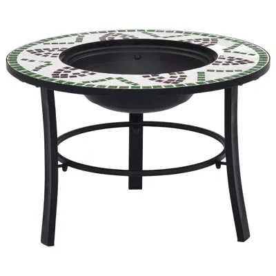 Vidaxl Mosaic Fire Pit Green 26.8" Ceramic, 46722 In Black
