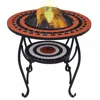 Vidaxl Mosaic Fire Pit Table Terracotta And White 26.8" Ceramic, 46726