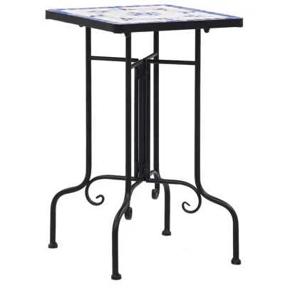 Vidaxl Mosaic Side Table Blue And White Ceramic, 46710 In Black