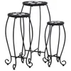 Vidaxl Mosaic Tables 3 Pcs Black And White Ceramic, 46703