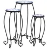Vidaxl Mosaic Tables 3 Pcs Blue And White Ceramic, 46702