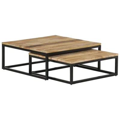 Vidaxl Nesting Coffee Tables 2 Pcs Solid Mango Wood 0389 In Brown