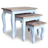 Vidaxl Nesting Table Set 3 Pieces Solid Reclaimed Wood, 244505