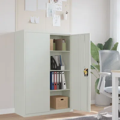 Vidaxl Office Cabinet 35.4"x15.7"x55.1" Steel Gray, 244649