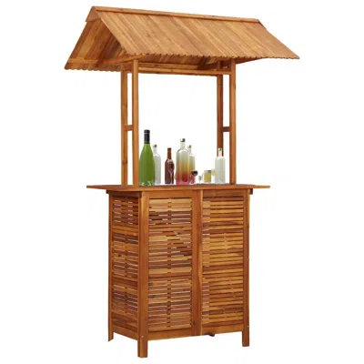 Vidaxl Outdoor Bar Table With Rooftop 48"x41.7"x85.4" Solid Acacia Wood, 45909 In Brown