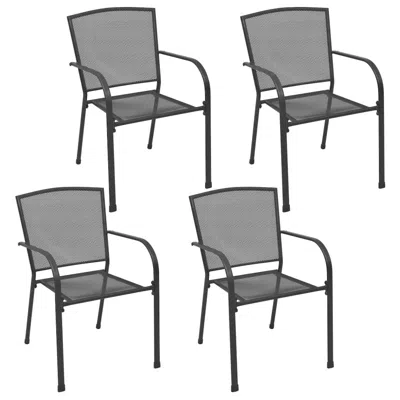 Vidaxl Outdoor Chairs 4 Pcs Mesh Design Anthracite Steel, 310154 In Gray