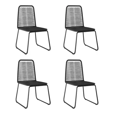 Vidaxl Outdoor Chairs 4 Pcs Poly Rattan Black, 313112 In Gray