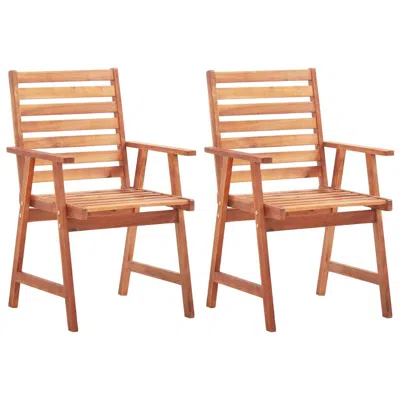 Vidaxl Outdoor Dining Chairs 2 Pcs Solid Acacia Wood, 46312 In Brown