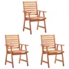 Vidaxl Outdoor Dining Chairs 3 Pcs Solid Acacia Wood, 46313