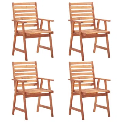 Vidaxl Outdoor Dining Chairs 4 Pcs Solid Acacia Wood, 3051100 In Brown