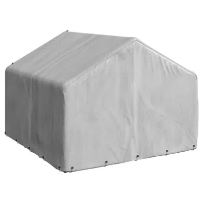 Vidaxl Outdoor Dog Kennel Silver Galvanized Steel Large