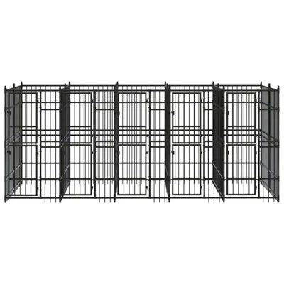 Vidaxl Outdoor Dog Kennel Steel In Black