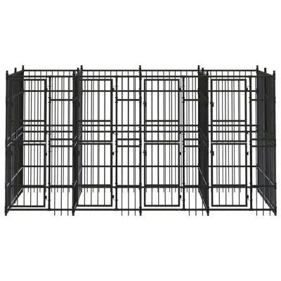 Vidaxl Outdoor Dog Kennel Steel In Black