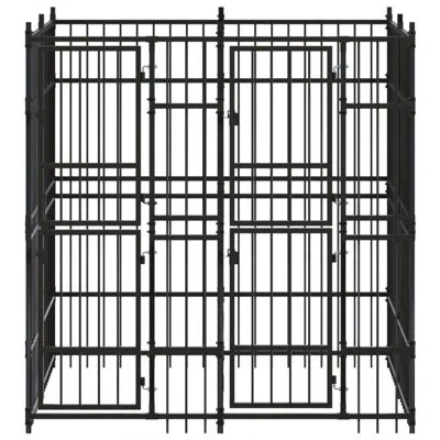 Vidaxl Outdoor Dog Kennel Steel In Black