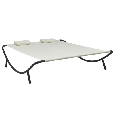 Vidaxl Outdoor Lounge Bed Fabric Cream, 48074 In White