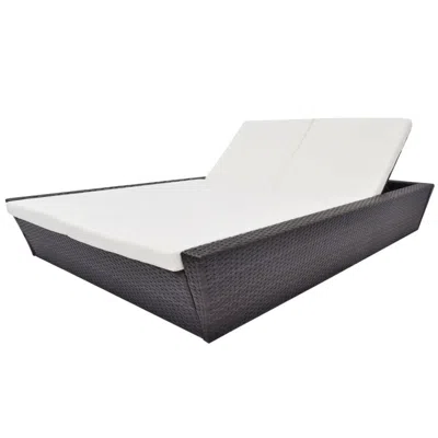 Vidaxl Outdoor Lounge Bed With Cushion Poly Rattan Brown, 42902 In Gray