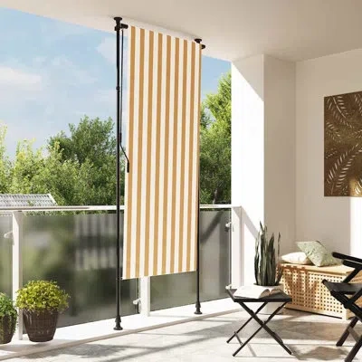 Vidaxl Outdoor Roller Blind Anthracite Frame In Yellow
