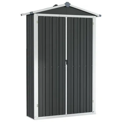 Vidaxl Outdoor Storage Shed Garden Shed With 3 Shelves Metal Storage Shed In Anthracite