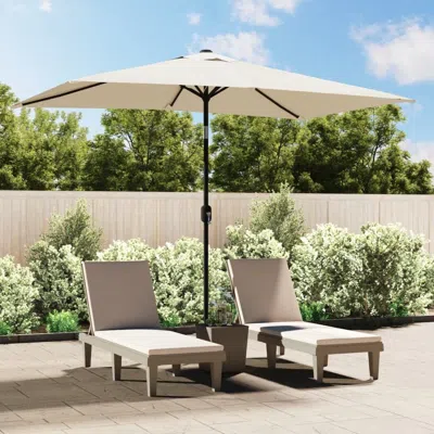 Vidaxl Parasol 78.7"x118.1" Sand White Rectangular, 40772 In Brown