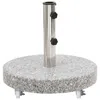 Vidaxl Parasol Base Granite 66.1 Lb Round Gray, 48562
