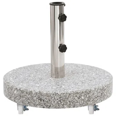 Vidaxl Parasol Base Granite 66.1 Lb Round Gray, 48562