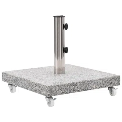 Vidaxl Parasol Base Granite 66.1 Lb Square Gray, 48563 In Metallic