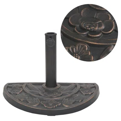 Vidaxl Parasol Base Resin Half Round Bronze 19.8 Lbs, 43655 In Brown