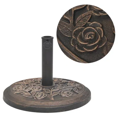 Vidaxl Parasol Base Resin Round Bronze 19.8 Lbs, 43656 In Black