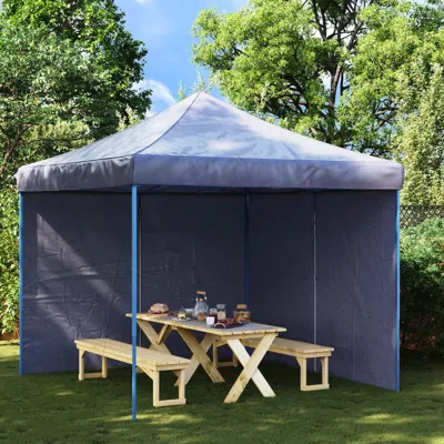 Vidaxl Party Tent Sidewall 2 Pcs With Zipper Pe Blue, 45116