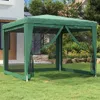 Vidaxl Party Tent With 4 Mesh Sidewalls Green 9.8'x9.8' Hdpe