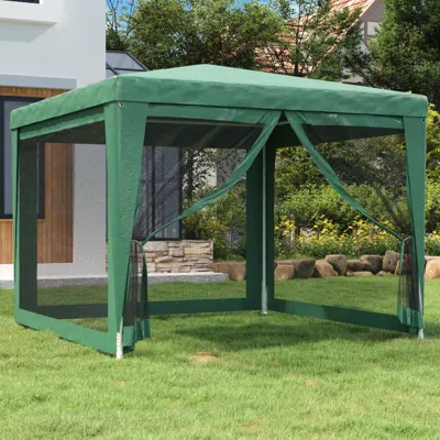 Vidaxl Party Tent With 4 Mesh Sidewalls Green 9.8'x9.8' Hdpe