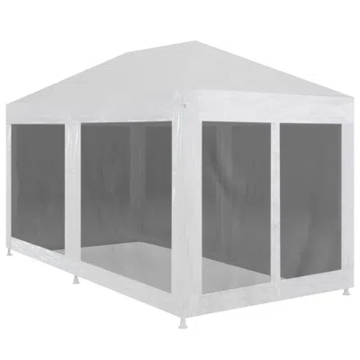 Vidaxl Party Tent With 6 Mesh Sidewalls 19.7' X 9.8' In White