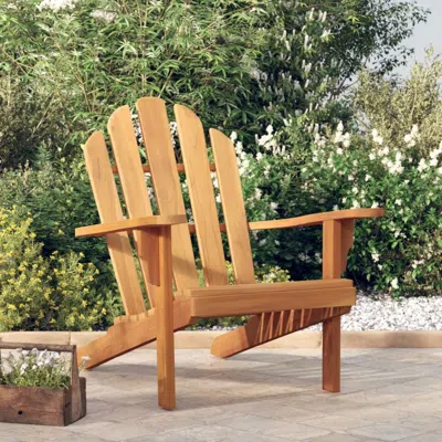 Vidaxl Patio Adirondack Chair 31.1"x37.4"x36.2" Solid Wood Teak In Brown