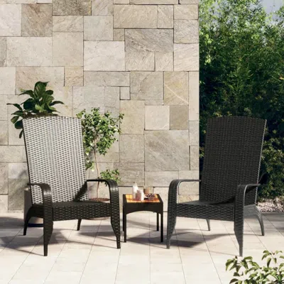 Vidaxl Patio Adirondack Chair Black Poly Rattan