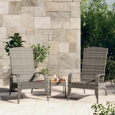 Vidaxl Patio Adirondack Chair Gray Poly Rattan