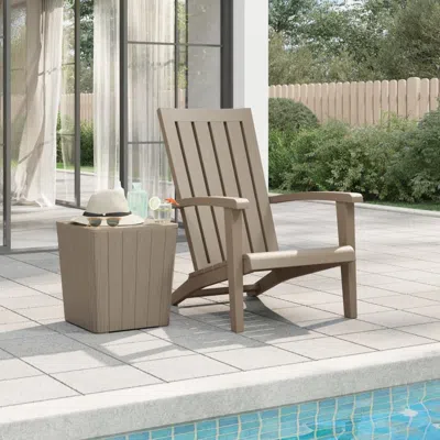 Vidaxl Patio Adirondack Chair Light Brown Polypropylene