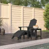 Vidaxl Patio Adirondack Chair With Footstool & Table Hdpe Anthracite
