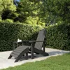 Vidaxl Patio Adirondack Chair With Footstool Hdpe Anthracite