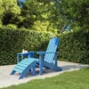 Vidaxl Patio Adirondack Chair With Footstool Hdpe Aqua Blue