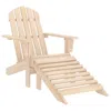 Vidaxl Patio Adirondack Chair With Ottoman Solid Fir Wood