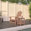 Vidaxl Patio Adirondack Chair With Table Hdpe Brown