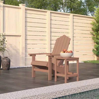Vidaxl Patio Adirondack Chair With Table Hdpe Brown