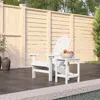 Vidaxl Patio Adirondack Chair With Table Hdpe White