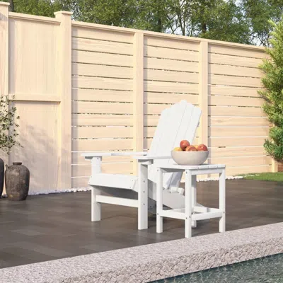 Vidaxl Patio Adirondack Chair With Table Hdpe White