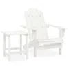 Shop Vidaxl Patio Adirondack Chair With Table Solid Fir Wood White