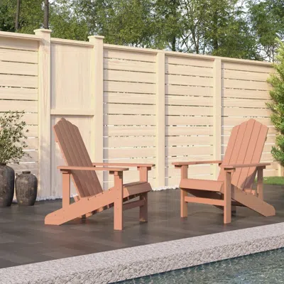 Vidaxl Patio Adirondack Chairs 2 Pcs Hdpe Brown In Pink